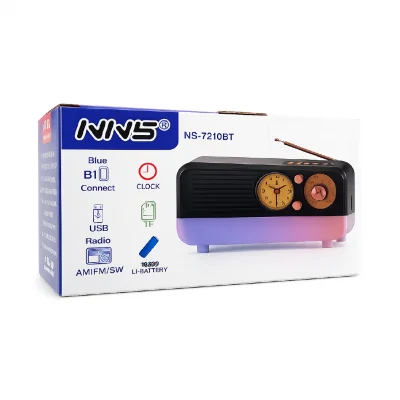 NNS NS-7210BT RGB Bluetooth Speaker | Nostaljik Radyo | Analog Saatli