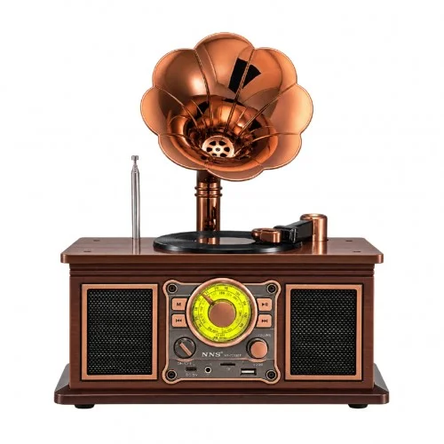 NNS NS-7233BT Nostaljik Gramofon Ahşap Radyo | Bluetooth Speaker