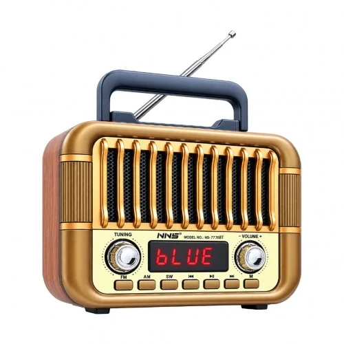 NNS Ns-7776BT Bluetooth Speaker | FM AM SW Radyo | Dijital Saatli
