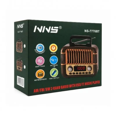 NNS Ns-7776BT Bluetooth Speaker | FM AM SW Radyo | Dijital Saatli