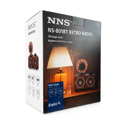 NNS NS-801BT Nostaljik Gramofon Ahşap Radyo | Bluetooth Speaker