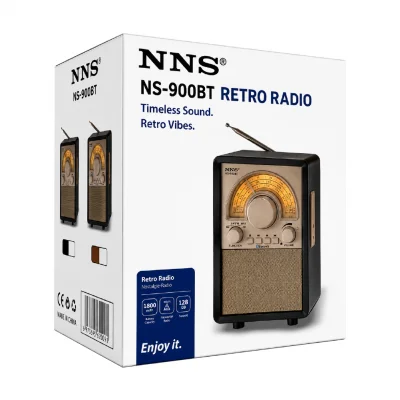 NNS NS-900BT Nostaljik Ahşap Retro Radyo | Bluetooth Speaker