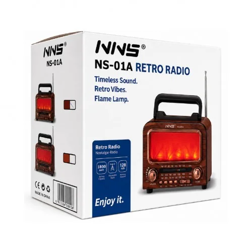 NS-01A Nostaljik Şömineli Radyo | Bluetooth Speaker