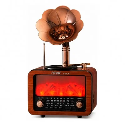 NS-03BT Nostaljik Gramofon Radyo | Şömineli Bluetooth Speaker