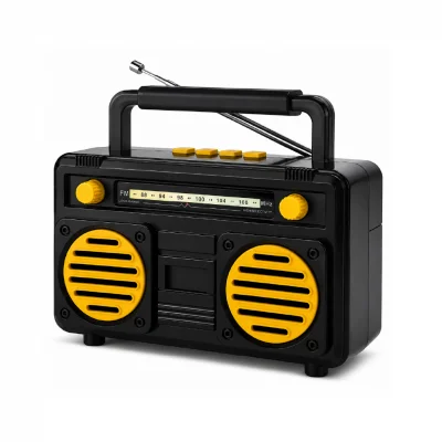 RX-K90S Mini Retro Tasarım Speaker | Güneş Enerjili | Fm Radyo