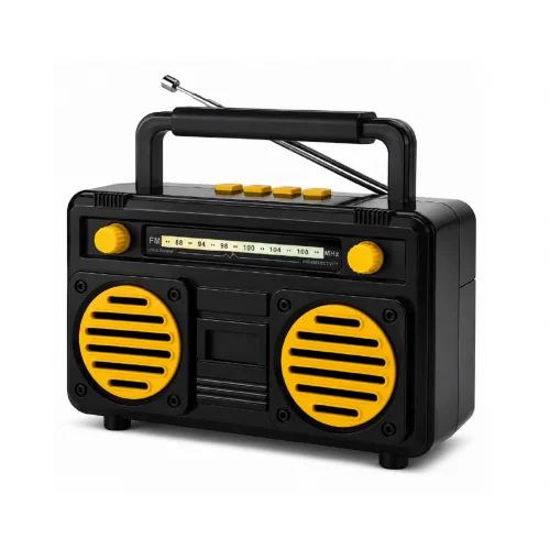 RX-K90S Mini Retro Tasarım Speaker | Güneş Enerjili | Fm Radyo