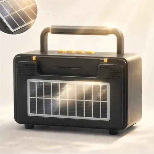 RX-K90S Mini Retro Tasarım Speaker | Güneş Enerjili | Fm Radyo