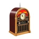 Yuegan YG-6040BTS Şömineli Bluetooth Speaker | FM AM SW Radyo | Analog Saat | Güneş Enerjili