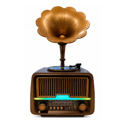 Yuegan YG-7020BTS Bluetooth Gramofon Speaker FM AM SW Radyo | Güneş Enerjili