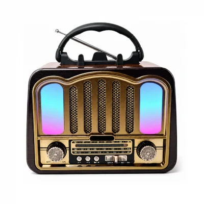 YG-7081BTS Güneş Enerjili Nostaljik Bluetooth Speaker | FM AM SW Radio | El Feneri