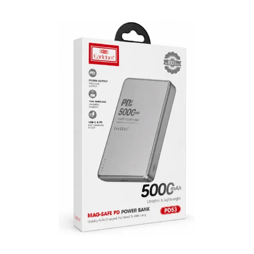 Earldom PD53 5000 mAh 15W Kablosuz | 20W PD Powerbank