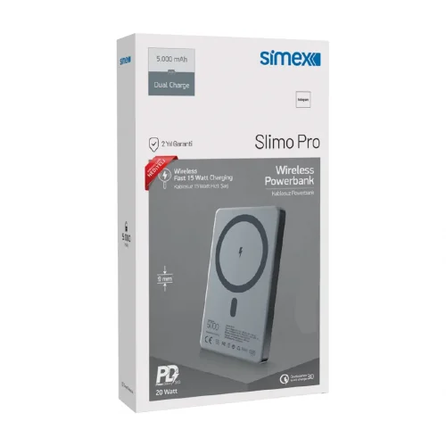 Simex S-43 5000 Mah 20W PD | 15W QC 3.0 Kablosuz Powerbank