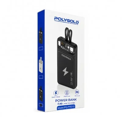 Polygold PG-PW210 10000 mAh Pd 22.5W | İki Kablolu Powerbank
