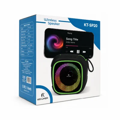 Katjmer KT-SP20 Telefon Standlı RGB Bluetooth TWS Speaker | Powerbanklı