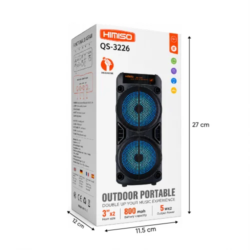 Kimiso QS-3226 Bluetooth 2 x 3" Speaker | 2 x 5W