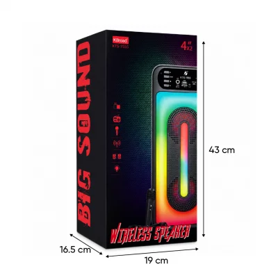 KTS-1555 Bluetooth Speaker 4"x 2 | Mikrofonlu 