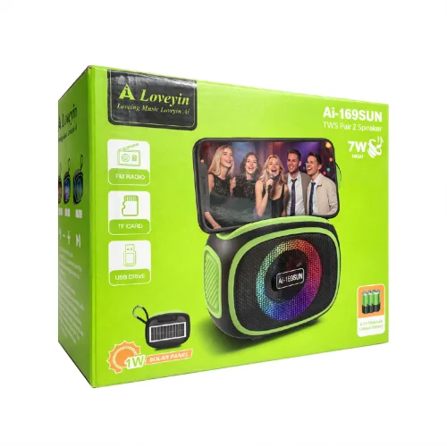 Loveyin Ai-169SUN Güneş Enerjili 7W TWS Bluetooth Speaker