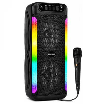Polygold PG-4261 Bluetooth Speaker | Rgb Ledli 2x4'' | Mikrofonlu