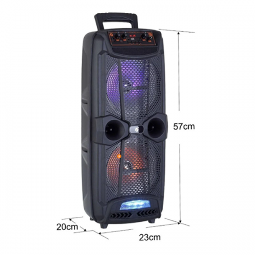 KTS-1743 Valiz Büyük Bluetooth Speaker | 8" x 2 | Mikrofon | Kumanda