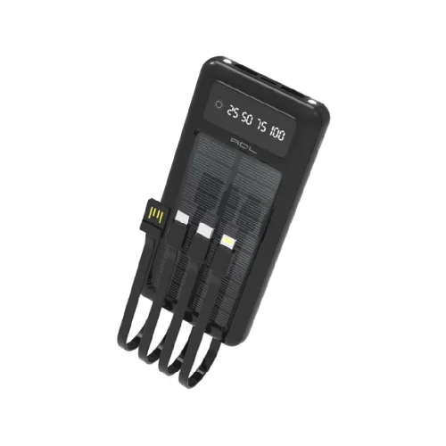 Acl PW59 10000mAh Güneş Enerjili 4lü Kablolu Powerbank