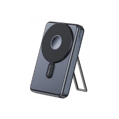 Recci RPB-W23 10000mAh Led Göstergeli Standlı 15WKablosuz Şarj Özellikli Type-C ve Lightning Kablolu Powerbank | PD 20W