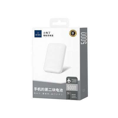 Wiwu Wi-P037 5000mAh Qi Şarj Teknolojili LED Işık Göstergeli Powerbank | Kablosuz Şarj