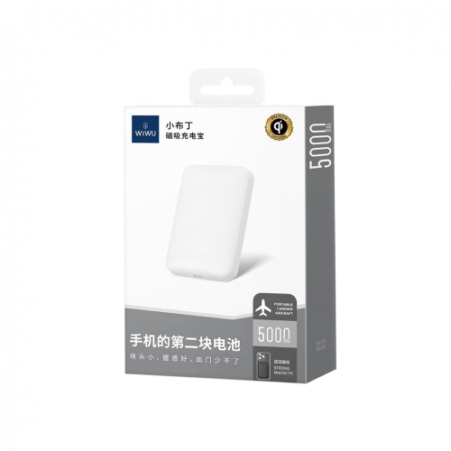 Wiwu Wi-P037 5000mAh Qi Şarj Teknolojili LED Işık Göstergeli Powerbank | Kablosuz Şarj