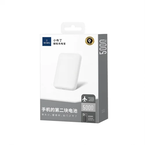 Wiwu Wi-P037 5000mAh Qi Şarj Teknolojili LED Işık Göstergeli Powerbank | Kablosuz Şarj
