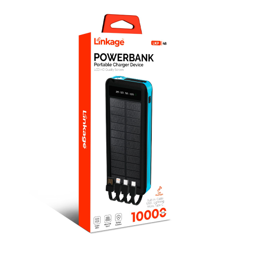 Linkage LKP48 10.000 Mah Güneş Enerjili Lcd Göstergeli Kablolu Powerbank