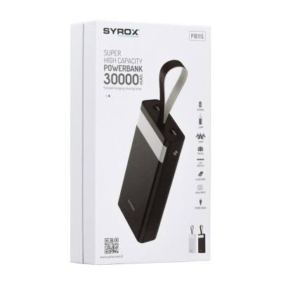 Syrox Syx-Pb115 30000 Mah Fenerli Powerbank