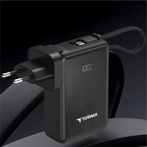 Torima Trm-1017 10000 mAh PD 22.5W Powerbank | 220V Priz Girişi |LCD Gösterge