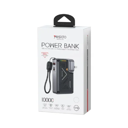 Yesido YP89 10000 mAh PD 22.5W Powerbank | 15W Magsafe Wireless Şarj | 220V Priz Girişi