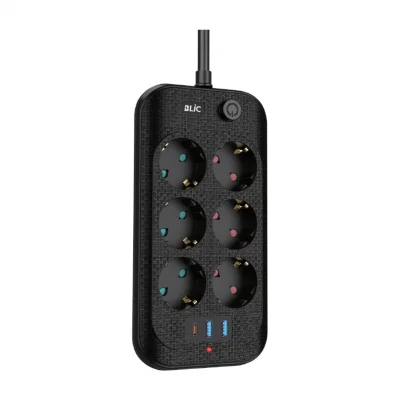 Blic FTR-11 Termal Akım Korumalı Uzatma Kablosu | 6xPriz 3xUSB 1xPD