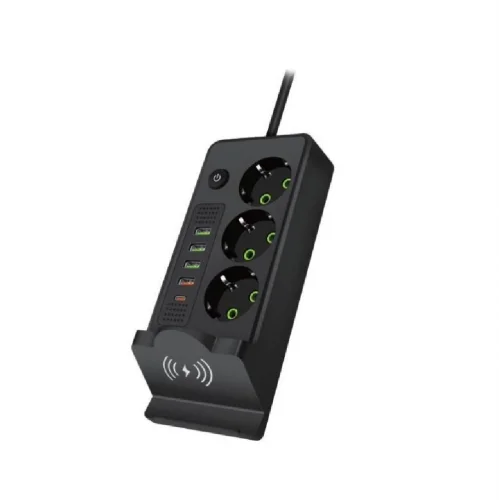 YK Design 974-2PD 4'lü Uzatma Kablosu | 4xUSB 2xPD | Kablosuz Şarj Özelliği
