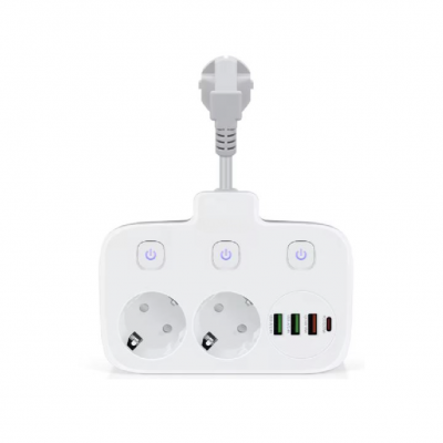 YK Design T3434 2'li Uzatma Kablosu | 3xUSB 1xPD | 150 cm