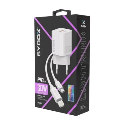 Syrox PDQ30L Turbo Çift Girişli Pd Lightning Set Şarj Aleti Syrox PDQ30L Turbo Çift Girişli Pd Lightning Set Şarj Aleti