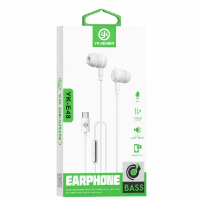 Yk Design YK-E48 Mikrofonlu Type-C Kablolu Kulaklık