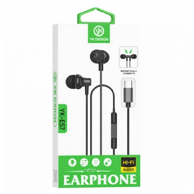 Yk Design YK-E57 Mikrofonlu Type-C Kablolu Manyetik Kulaklık