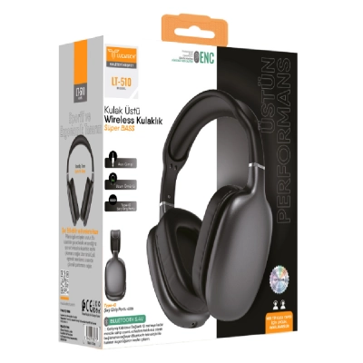 Lucatech Lt510 Kulak Üstü Bluetooth Kulaklık  | ENC Gürültü Önleyici | Type-C Şarj Girişi