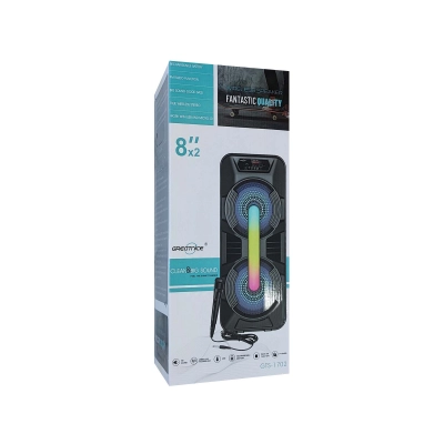 GTS-1702 Bluetooth Speaker | 8" x 2 | Mikrofon | Kumanda GTS-1702 Bluetooth Speaker | 8" x 2 | Mikrofon | Kumanda
