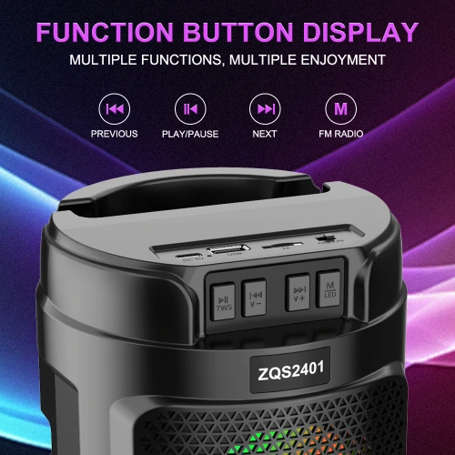 Sing-e ZQS2401 RGB Bluetooth Speaker | 2 x 4"