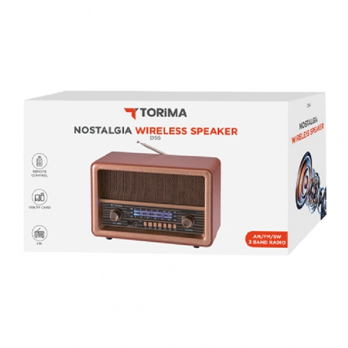 Torima D56 Nostalgia Kablosuz Speaker | FM - AM - SW | Uzaktan Kumanda