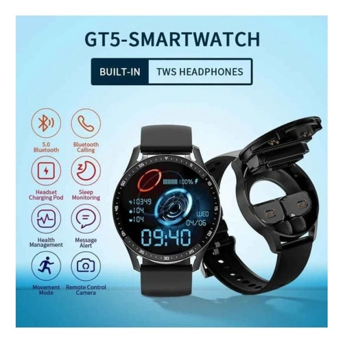 Leerfei GT5 Buds Amoled Ekran Akıllı Saat | 2 Kordon Leerfei GT5 Buds Amoled Ekran Akıllı Saat | 2 Kordon