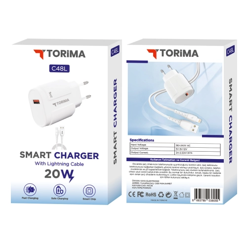 C48L 20W Lightning Şarj Aleti C48L 20W Lightning Şarj Aleti