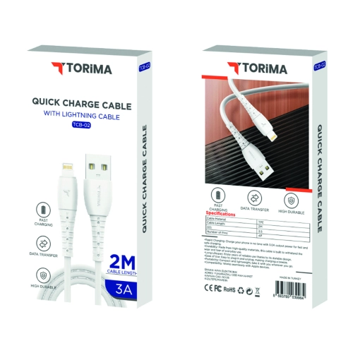 Tcb-02 Ligtning 3.0 Amper 2m Hızlı Usb Kablo Tcb-02 Ligtning 3.0 Amper 2m Hızlı Usb Kablo