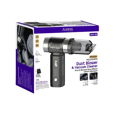 Auhma AHV-08 Şarjlı Araç ve Ev Süpürgesi | Elektrikli Toz Toplayıcı |100.000RPM