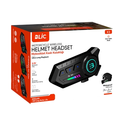 Blic X3 Kask Kulaklığı Intercom Sistemi Blic X3 Kask Kulaklığı Intercom Sistemi