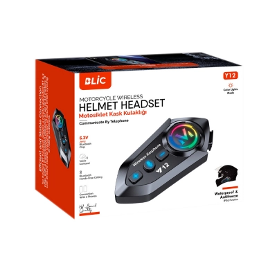 Blic Y12 Kask Kulaklığı Intercom Sistemi Blic Y12 Kask Kulaklığı Intercom Sistemi