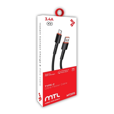 Mtl MT2015 3.4A Type-C Usb Data Şarj Kablosu Mtl MT2015 3.4A Type-C Usb Data Şarj Kablosu