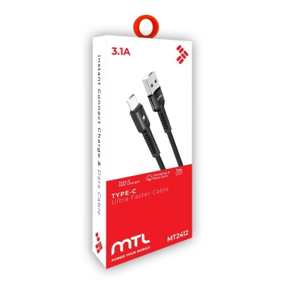 Mtl MT2412 3.4A Type-C Usb Data Şarj Kablosu